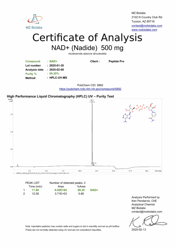 NAD+ 500mg (5ML vial) - Image 2